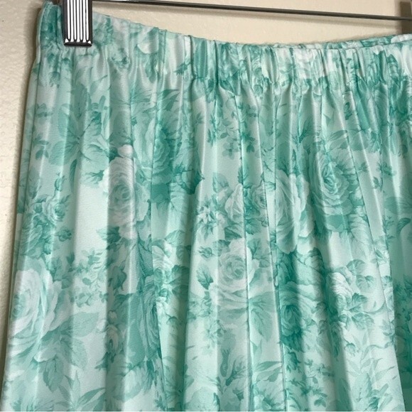 Vintage Pablo Collection Two Piece Skirt Jacket Top Mint Green Floral Women 12 - Picture 7 of 16